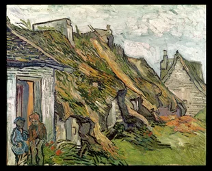 Rietgedekte huisjes in Chaponval, Auvers-sur-Oise, 1890